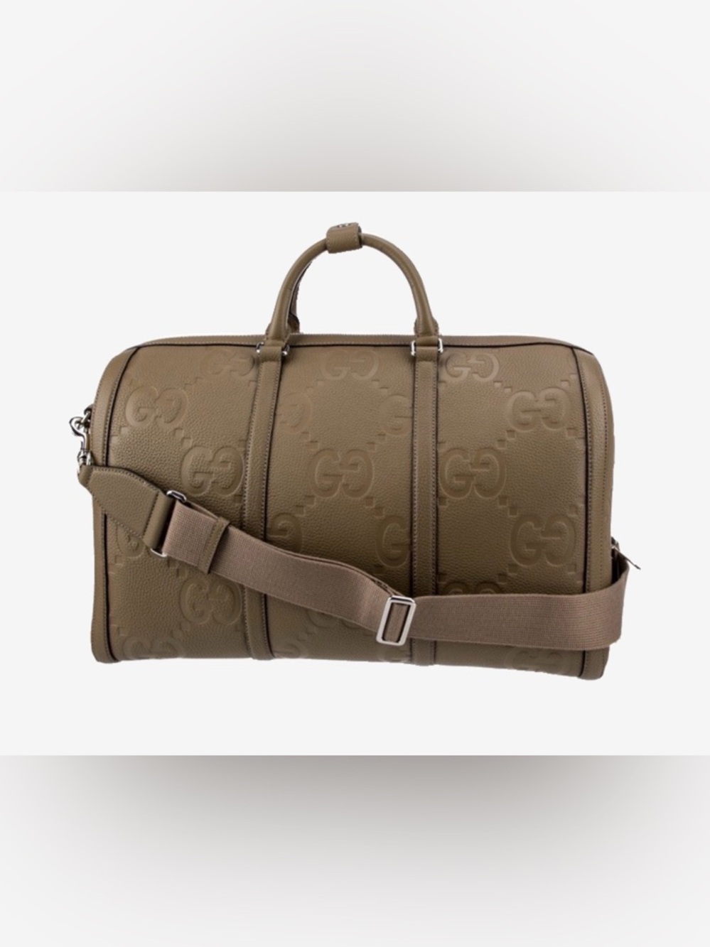 GUCCI Jumbo GG Taupe Duffle Bag
